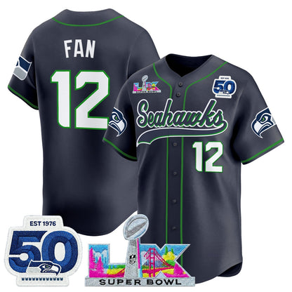 SEA Super Bowl LX Vapor Baseball Neon Green Jersey - Stitched