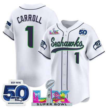 SEA Super Bowl LX Vapor Baseball Neon Green Jersey - Stitched
