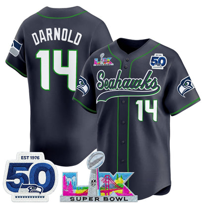 SEA Super Bowl LX Vapor Baseball Neon Green Jersey - Stitched