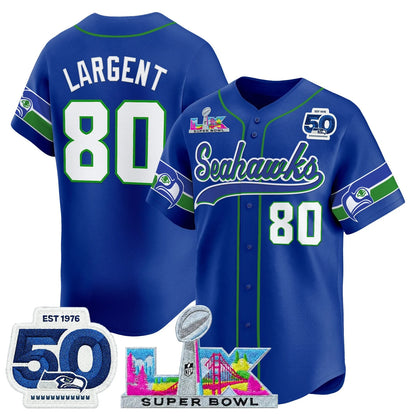 SEA Super Bowl LX Vapor Baseball Neon Green Jersey - Stitched
