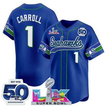 SEA Super Bowl LX Vapor Baseball Neon Green Jersey - Stitched