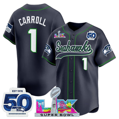 SEA Super Bowl LX Vapor Baseball Neon Green Jersey - Stitched