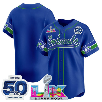 SEA Super Bowl LX Vapor Baseball Neon Green Jersey - Stitched