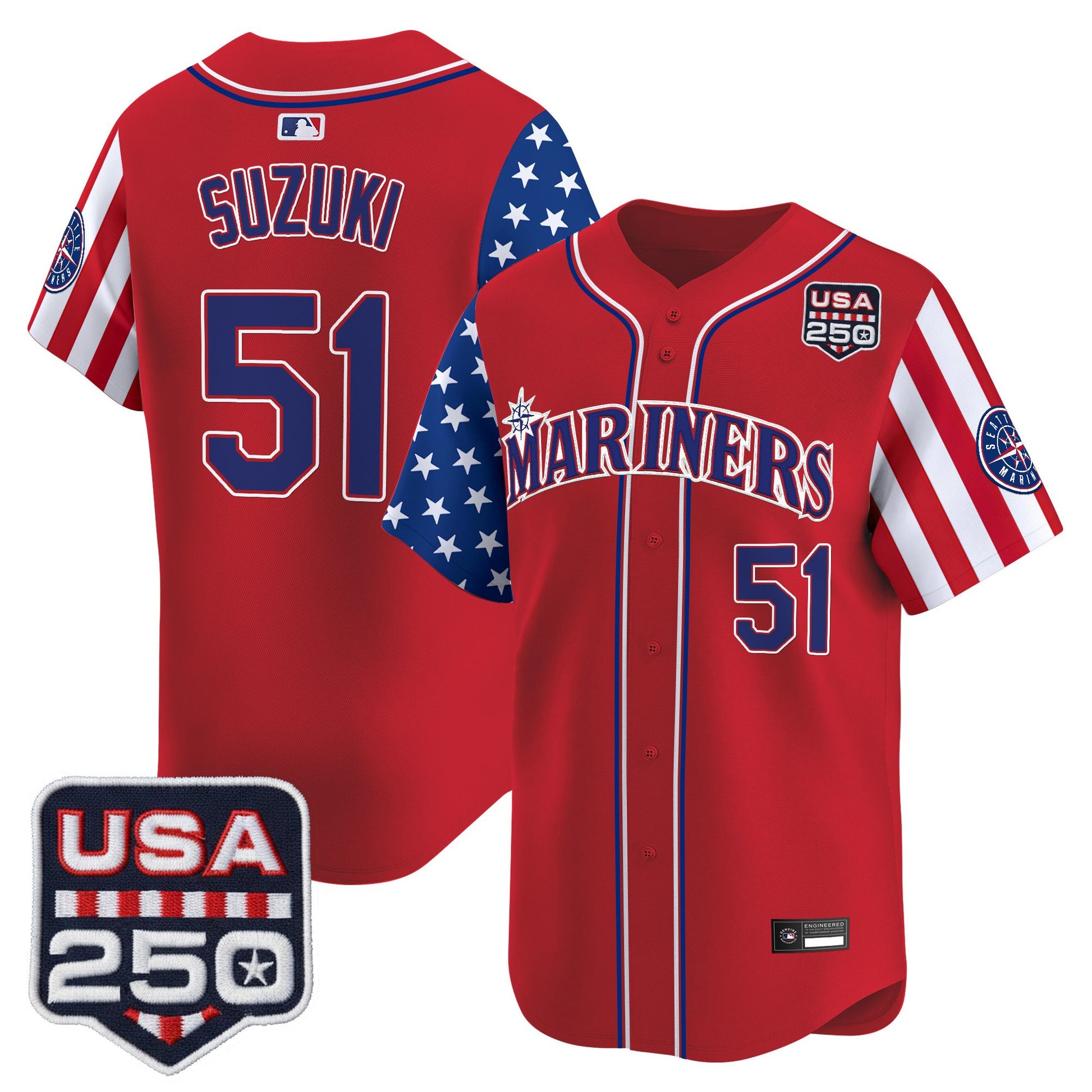 Seattle Mariners "America250 Edition" Vapor Premier Limited Jersey - All Stitched