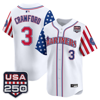 Seattle Mariners "America250 Edition" Vapor Premier Limited Jersey - All Stitched