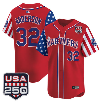 Seattle Mariners "America250 Edition" Vapor Premier Limited Jersey - All Stitched