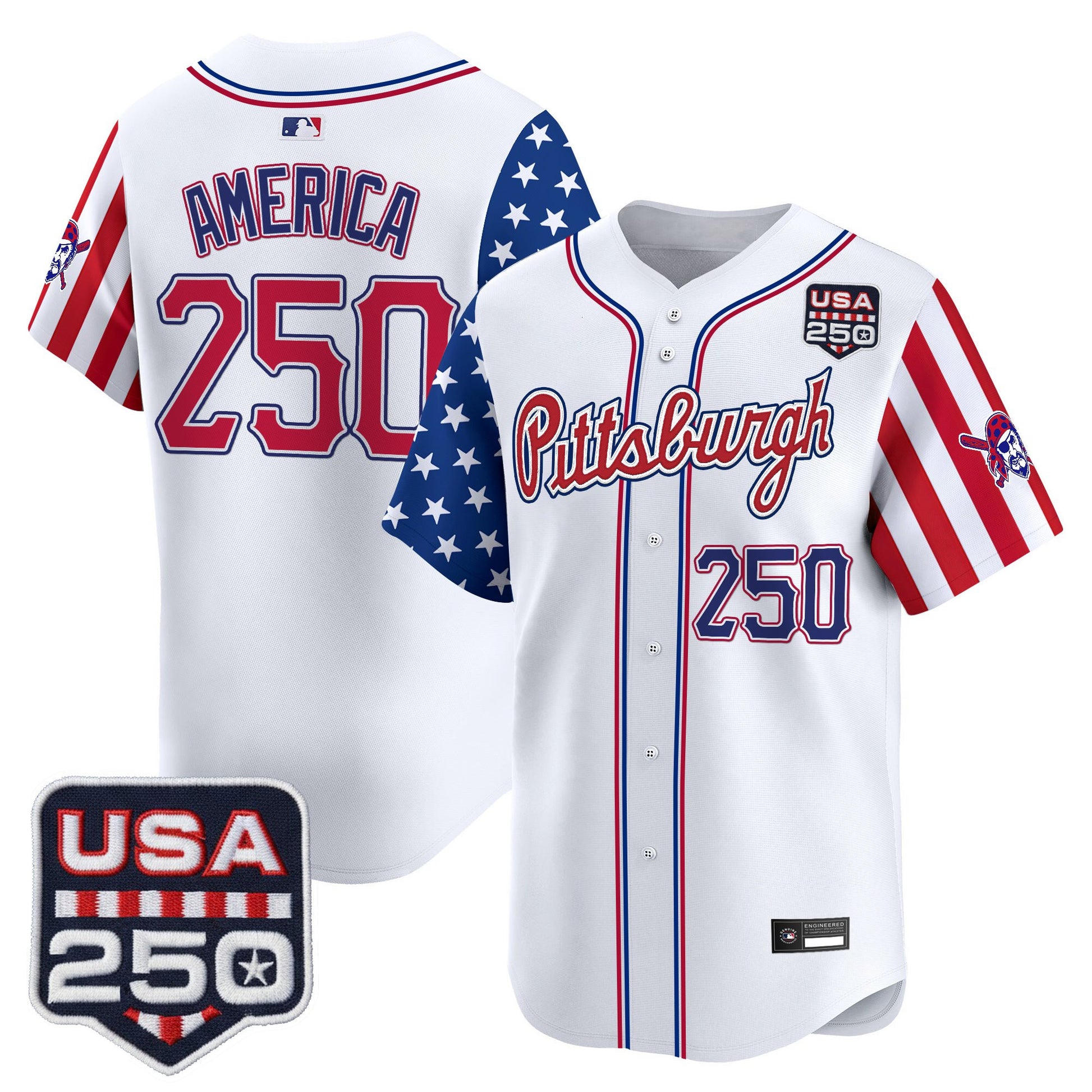 Pittsburgh Pirates "America250 Edition" Vapor Premier Limited Jersey - All Stitched