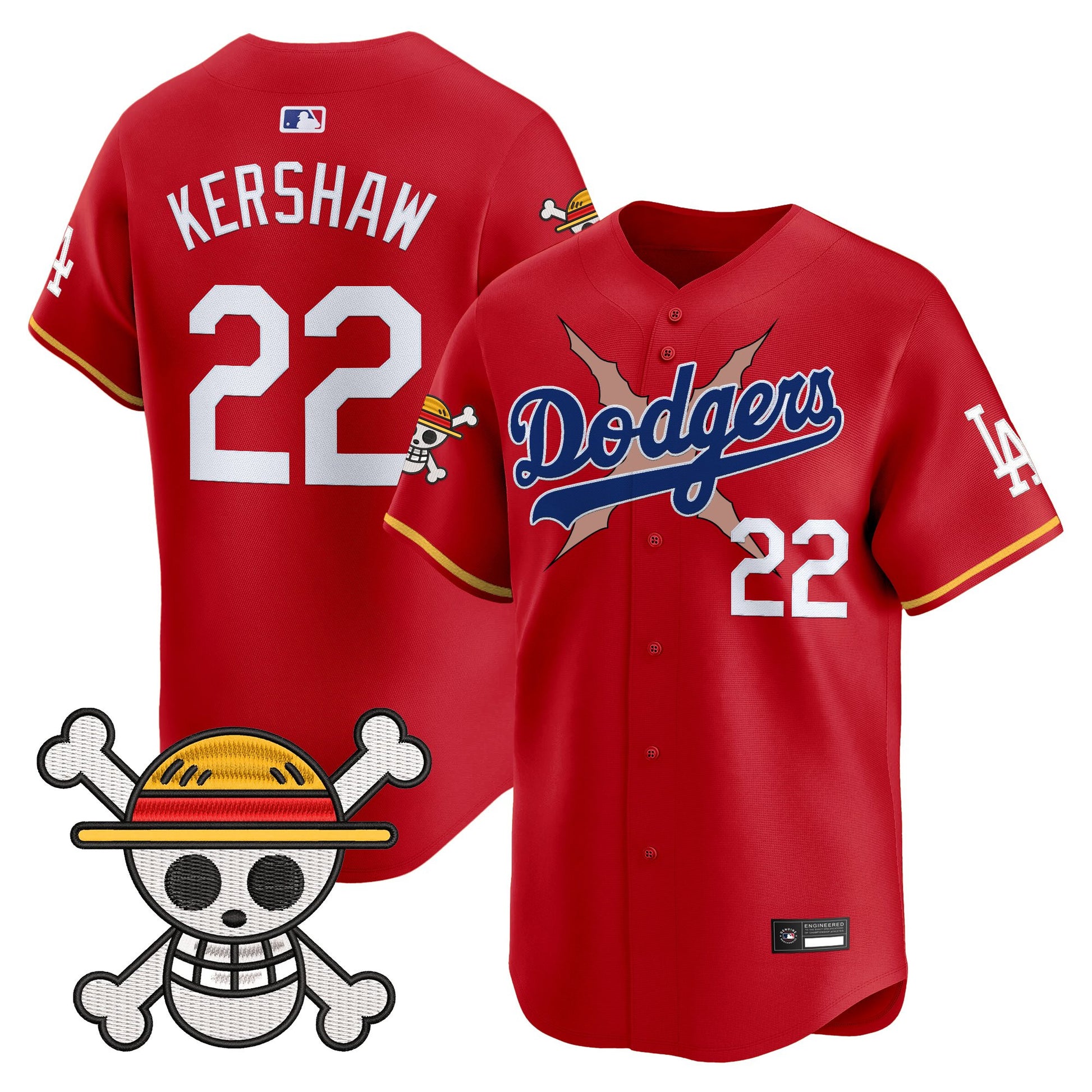Men's Los Angeles Dodgers x One Piece Vapor Premier Limited Jersey - Stitched