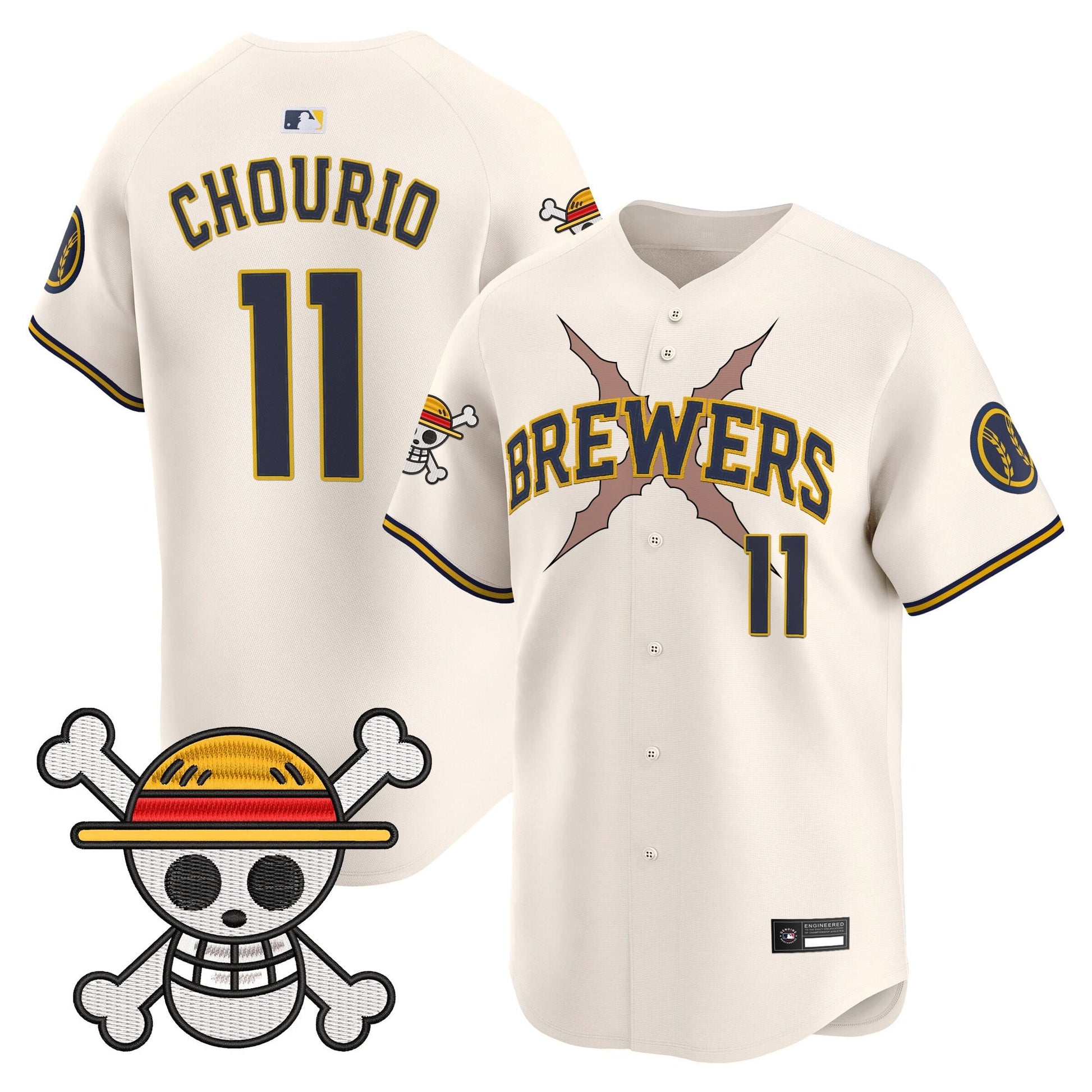 Milwaukee Brewers x One Piece Vapor Premier Limited Jersey - Stitched