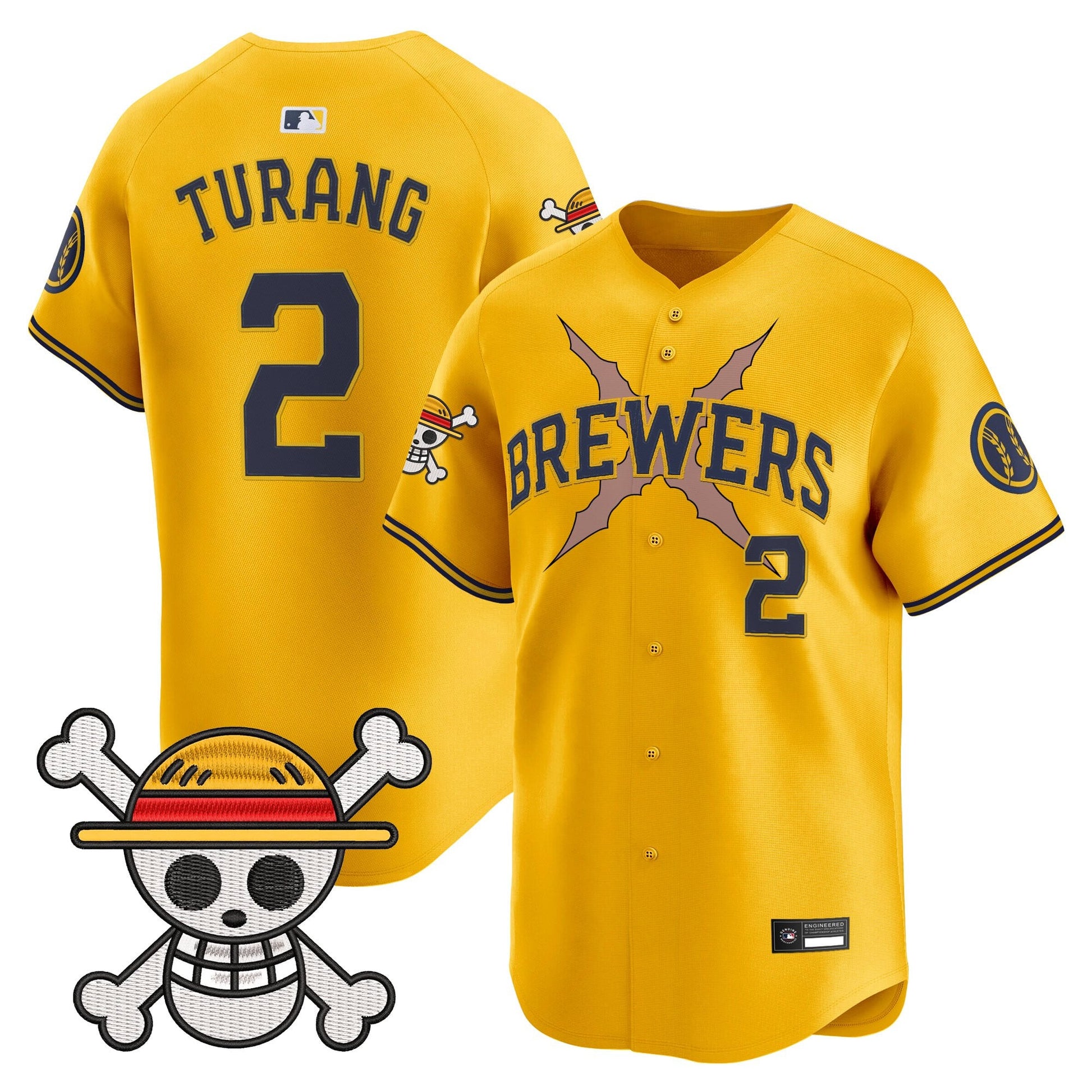 Milwaukee Brewers x One Piece Vapor Premier Limited Jersey - Stitched