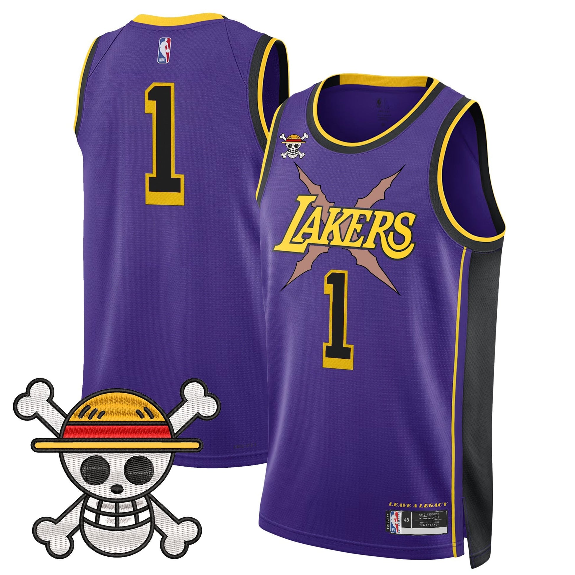 Los Angeles Lakers x One Piece Swingman Jersey - Stitched