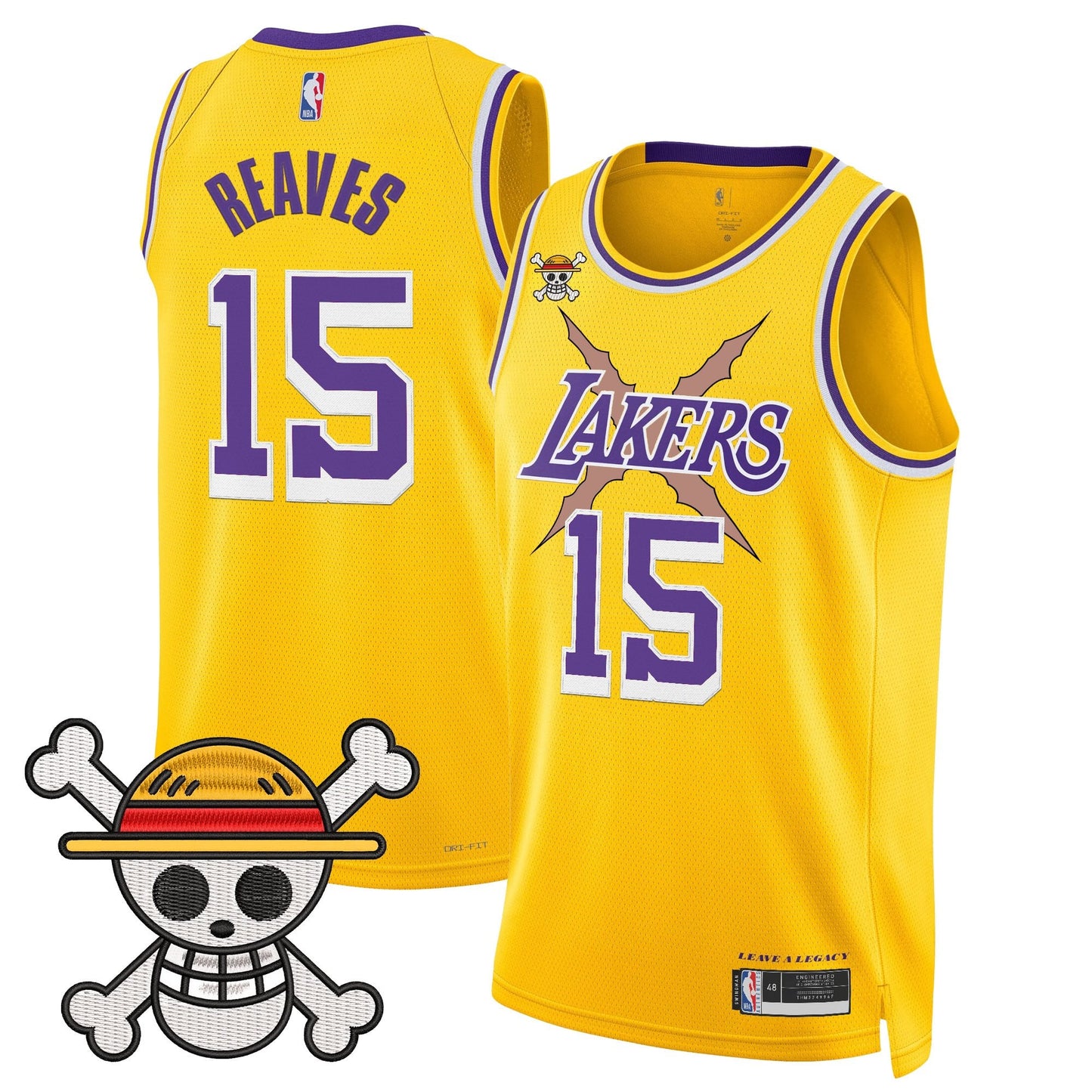 Los Angeles Lakers x One Piece Swingman Jersey - Stitched