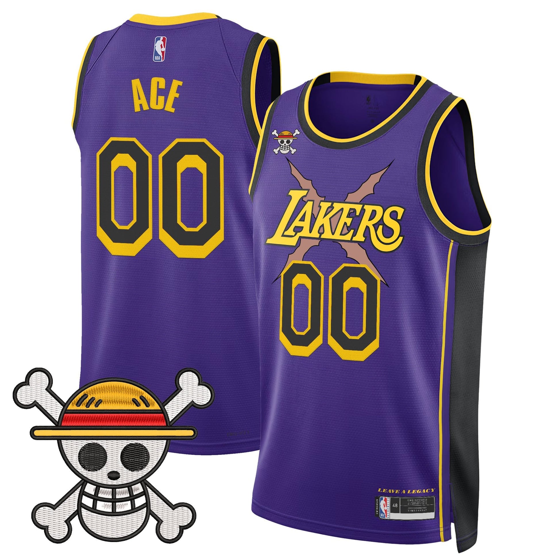 Los Angeles Lakers x One Piece Swingman Jersey - Stitched