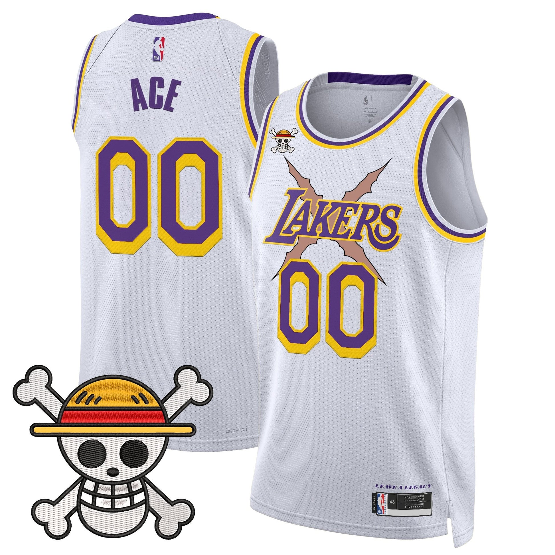 Los Angeles Lakers x One Piece Swingman Jersey - Stitched
