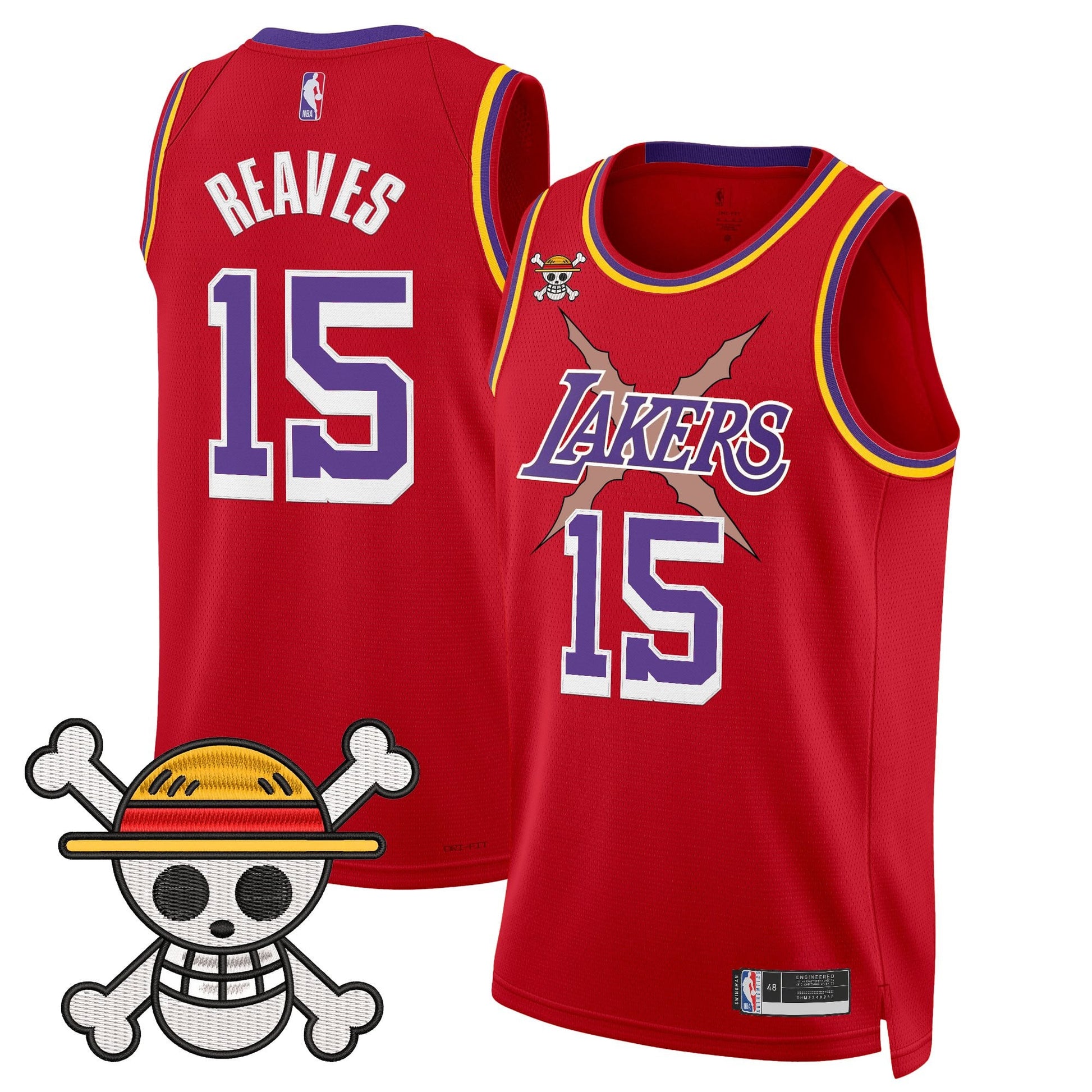 Los Angeles Lakers x One Piece Swingman Jersey - Stitched
