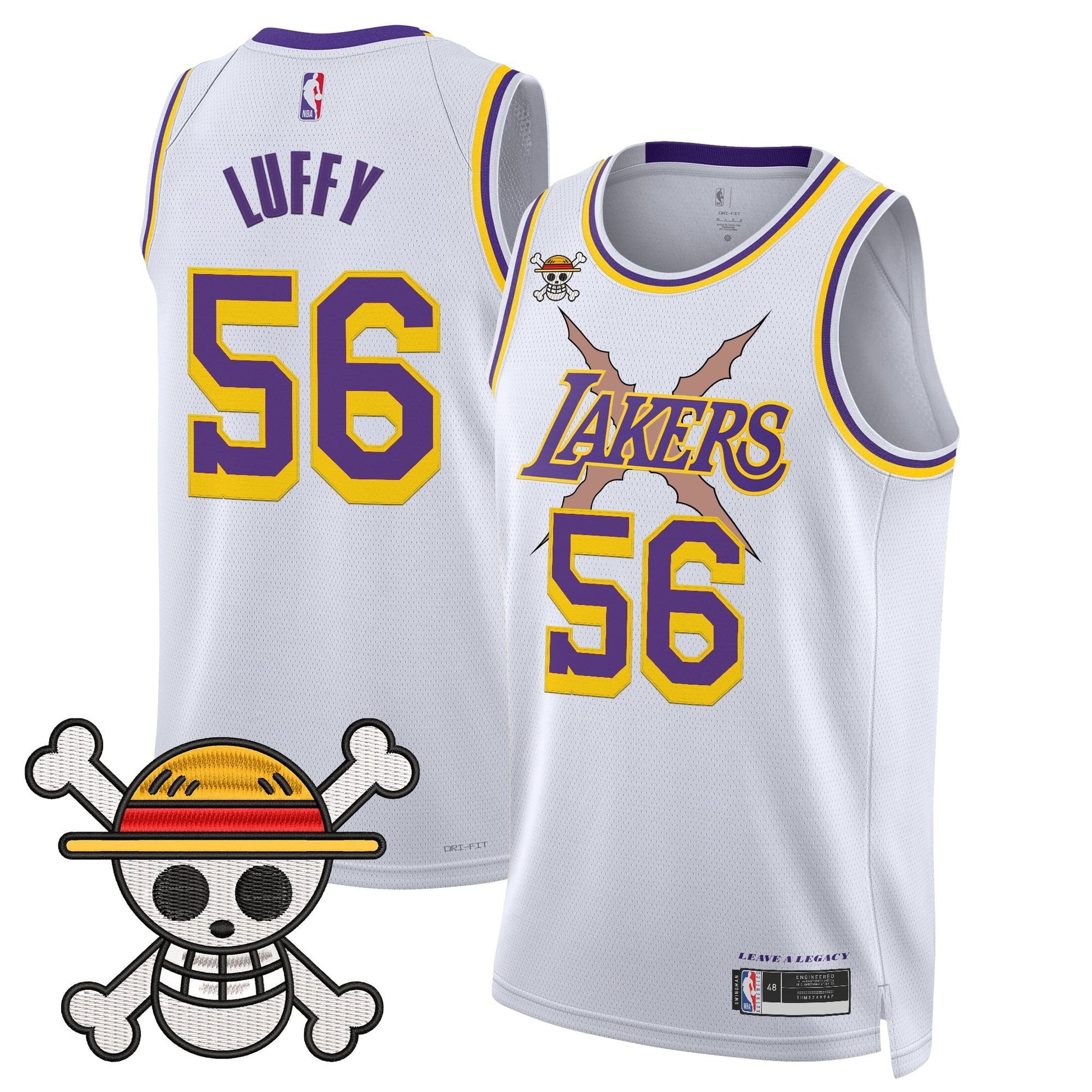 Los Angeles Lakers x One Piece Swingman Jersey - Stitched