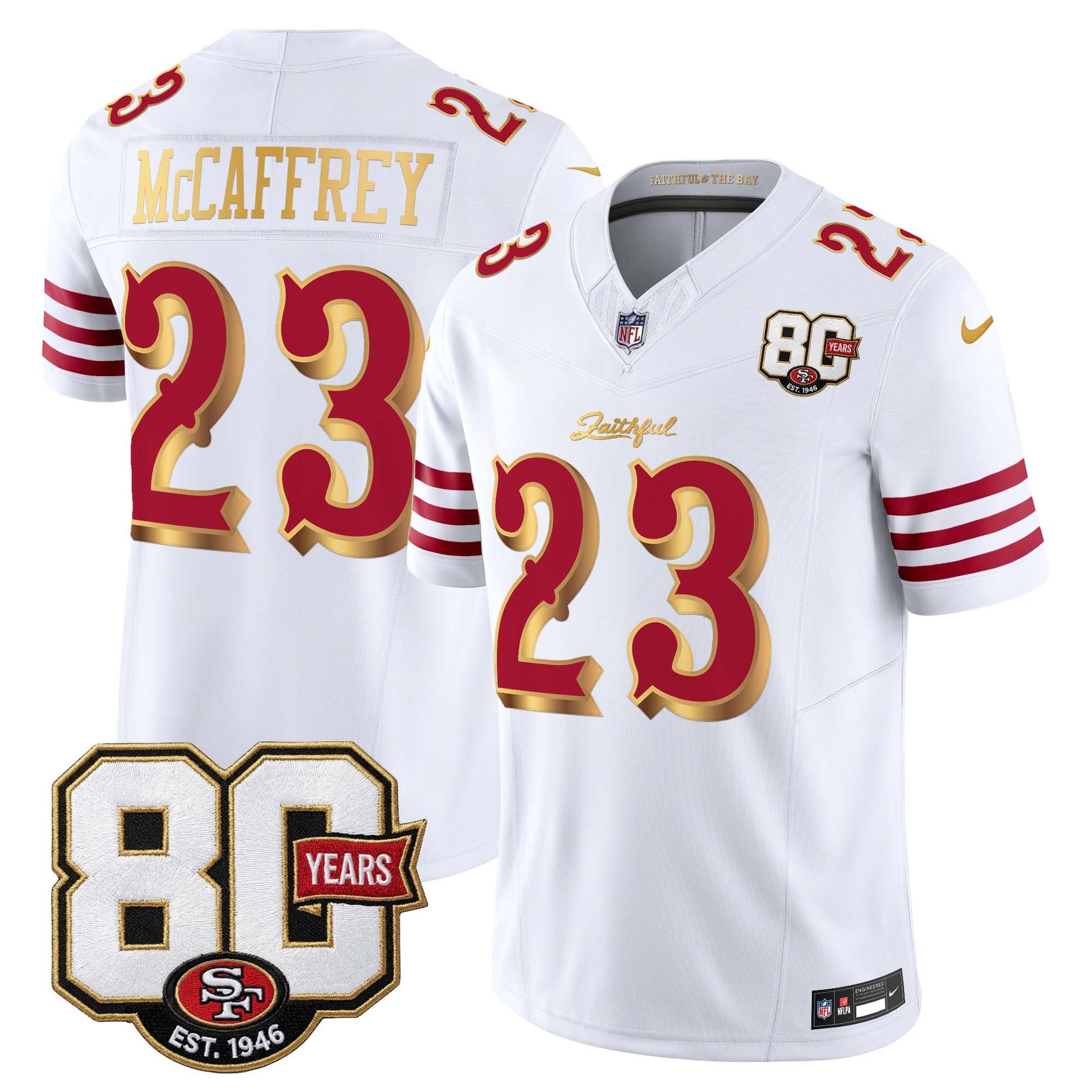  San Francisco 49ers 80th Anniversary Patch Vapor Limited Jersey - Rivalries Edition - Stitched