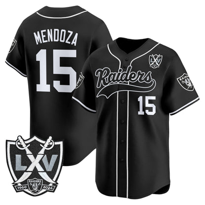 Las Vegas Raiders 65th Anniversary Patch Vapor Baseball Jersey - All Stitched