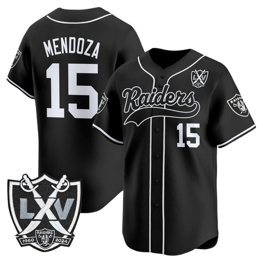 Las Vegas Raiders 65th Anniversary Patch Vapor Baseball Jersey - All Stitched