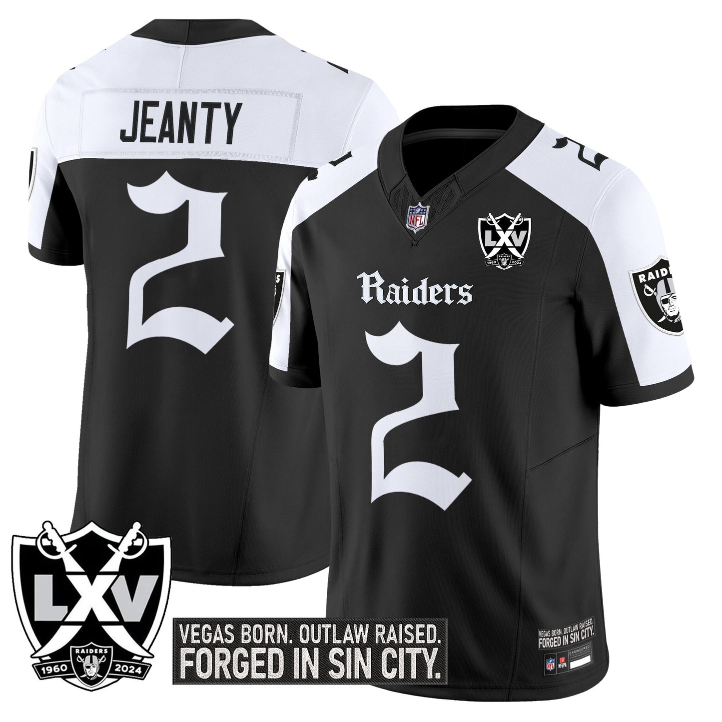 Las Vegas Raiders 'Gothic Sin City Shadows Edition' Vapor Limited Jersey - All Stitched