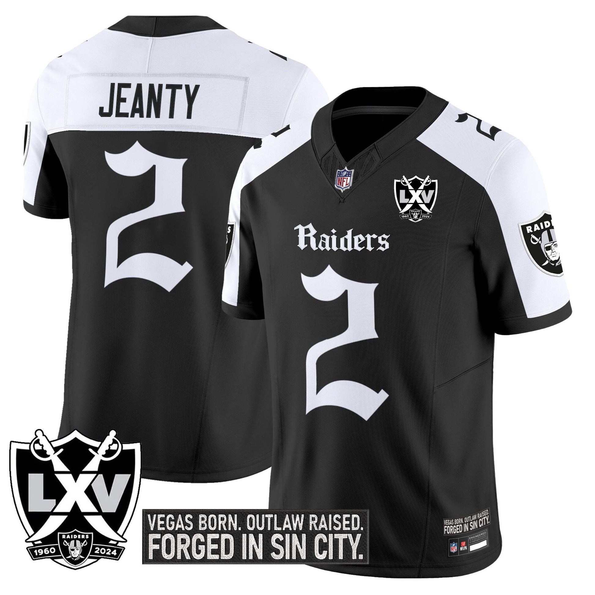 Las Vegas Raiders 'Gothic Sin City Shadows Edition' Vapor Limited Jersey - All Stitched