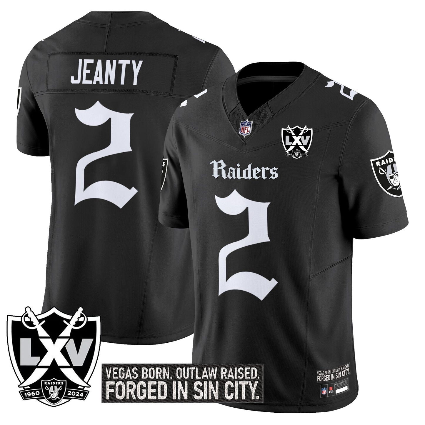 Las Vegas Raiders 'Gothic Sin City Shadows Edition' Vapor Limited Jersey - All Stitched