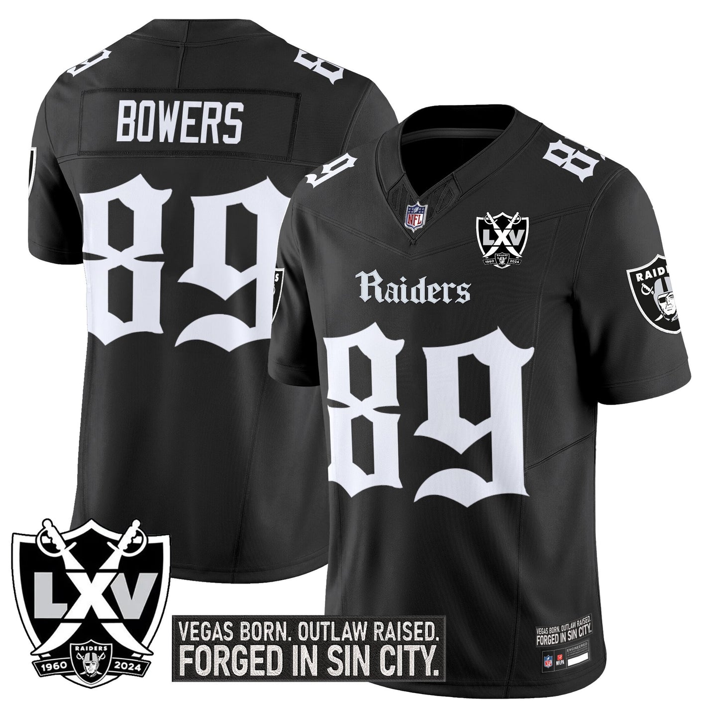 Las Vegas Raiders 'Gothic Sin City Shadows Edition' Vapor Limited Jersey - All Stitched
