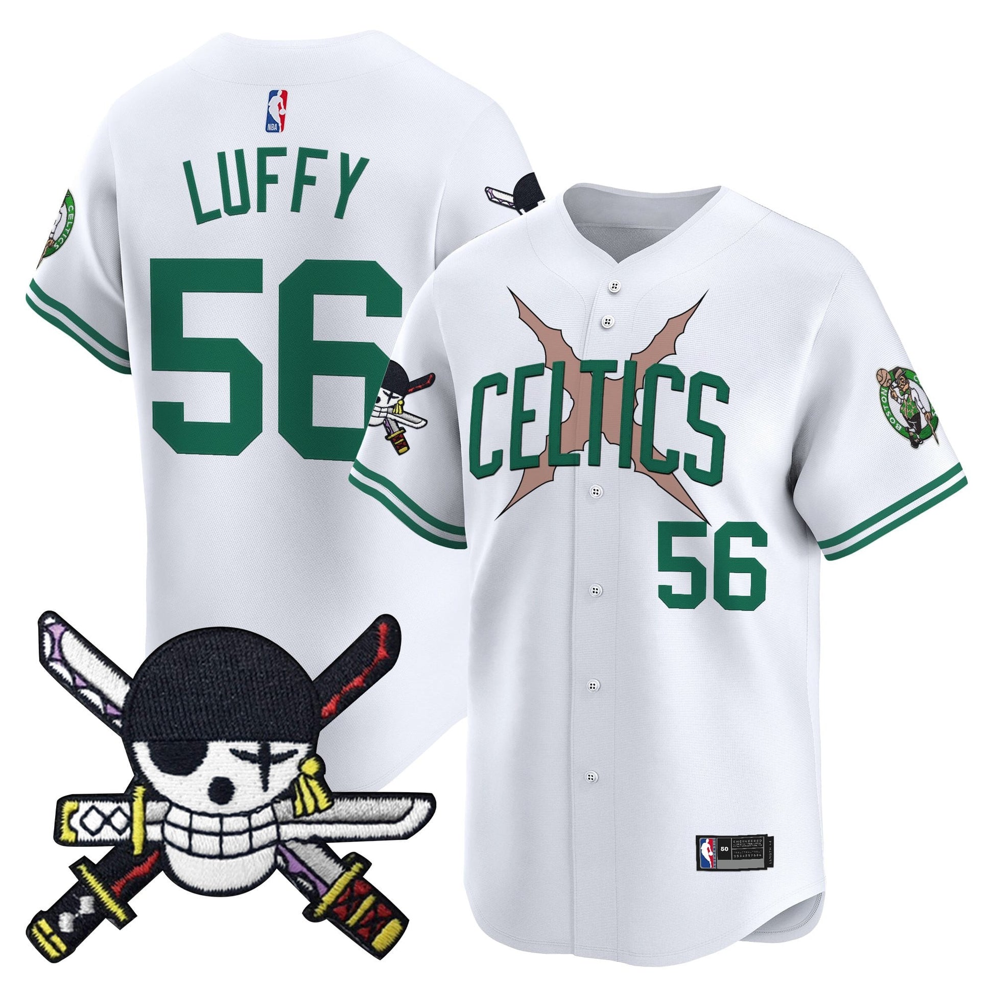 Boston Celtics x  OP Patch Vapor Baseball Jersey - Zoro Edition - Stitched