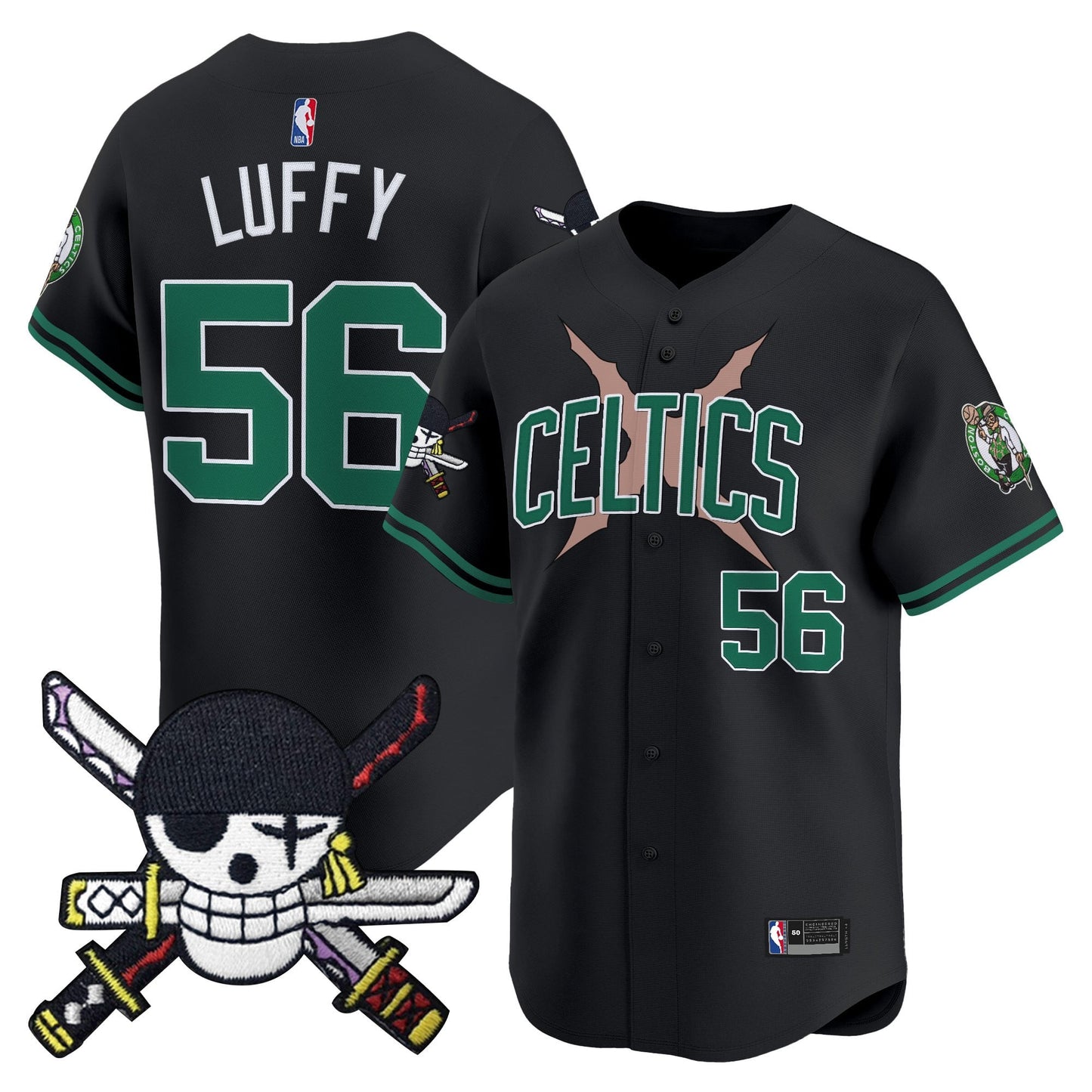 Boston Celtics x  OP Patch Vapor Baseball Jersey - Zoro Edition - Stitched