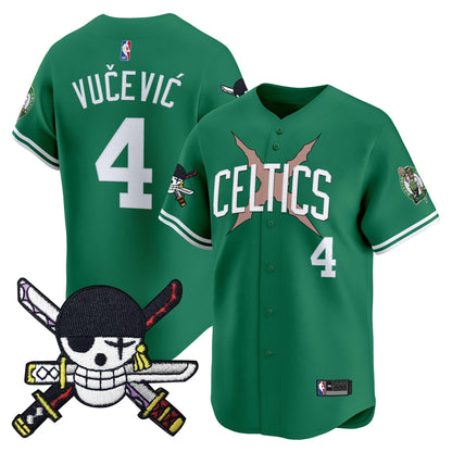 Boston Celtics x  OP Patch Vapor Baseball Jersey - Zoro Edition - Stitched