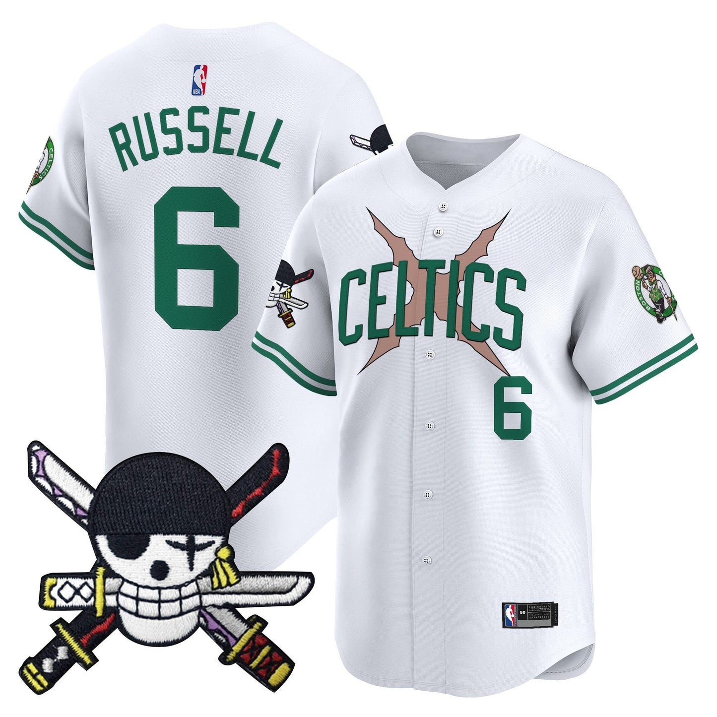 Boston Celtics x  OP Patch Vapor Baseball Jersey - Zoro Edition - Stitched