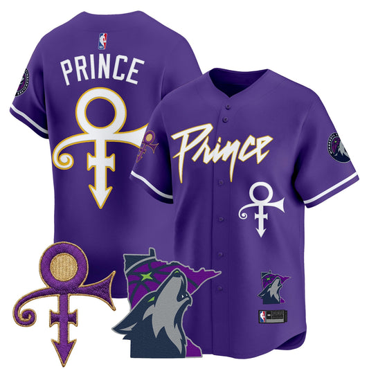 Minnesota Timberwolves Prince Patch Vapor Baseball Jersey - All Stitched