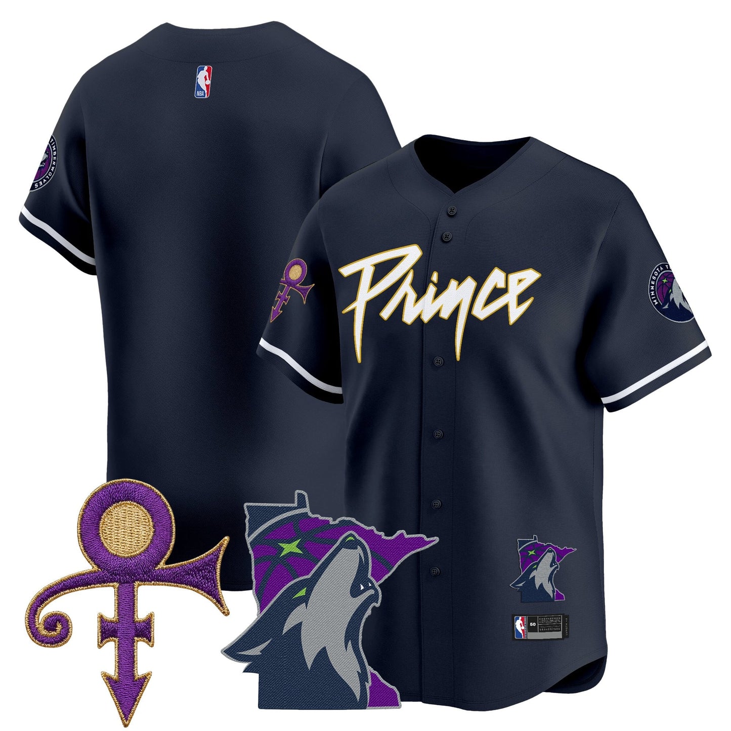 Minnesota Timberwolves Prince Patch Vapor Baseball Jersey - All Stitched