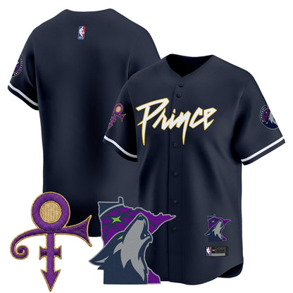 Minnesota Timberwolves Prince Patch Vapor Baseball Jersey - All Stitched
