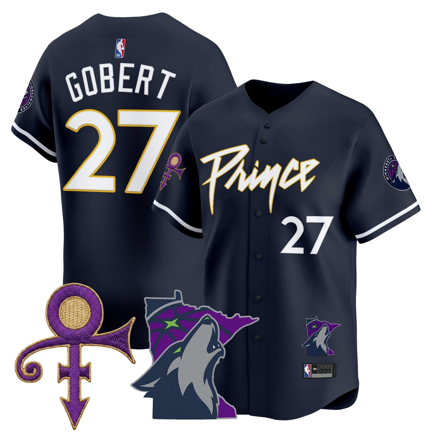 Minnesota Timberwolves Prince Patch Vapor Baseball Jersey - All Stitched