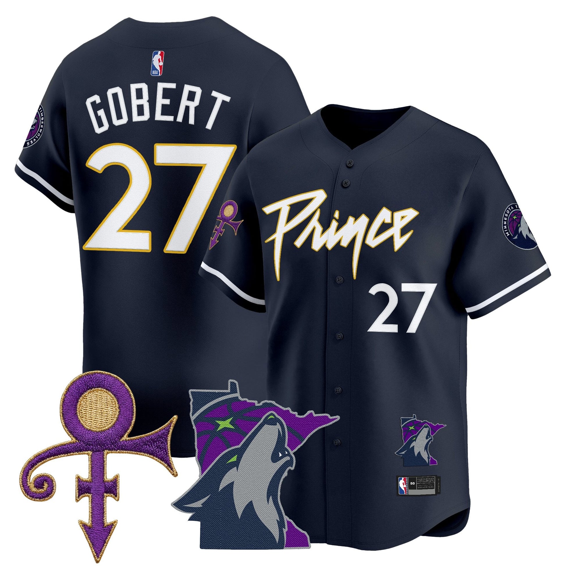 Minnesota Timberwolves Prince Patch Vapor Baseball Jersey - All Stitched