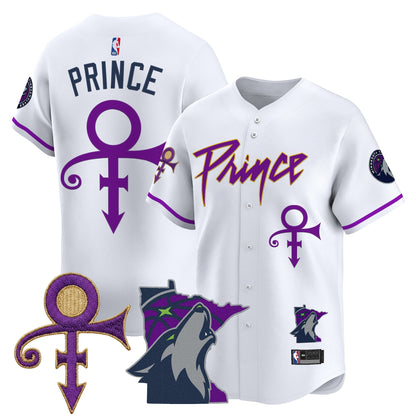 Minnesota Timberwolves Prince Patch Vapor Baseball Jersey - All Stitched