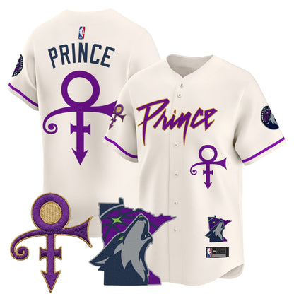Minnesota Timberwolves Prince Patch Vapor Baseball Jersey - All Stitched