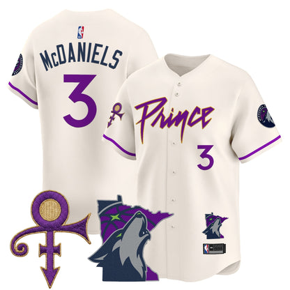 Minnesota Timberwolves Prince Patch Vapor Baseball Jersey - All Stitched