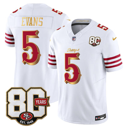  San Francisco 49ers 80th Anniversary Patch Vapor Limited Jersey - Rivalries Edition - Stitched