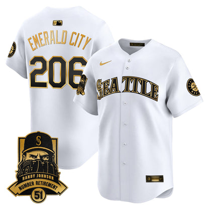 Seattle Mariners Hall-of-Famer Randy Johnson Patch Vapor Premier Limited Jersey - All Stitched