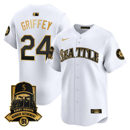 Seattle Mariners Hall-of-Famer Randy Johnson Patch Vapor Premier Limited Jersey - All Stitched