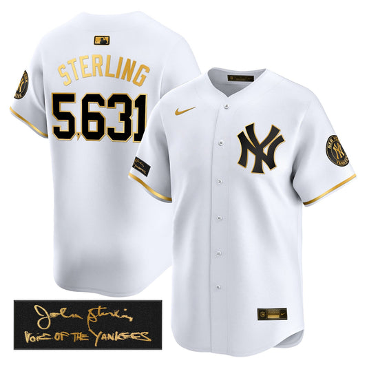 New York Yankees John Sterling "The Voice of the Yankees" Tribute Patch Vapor Premier Limited Jersey - Stitched