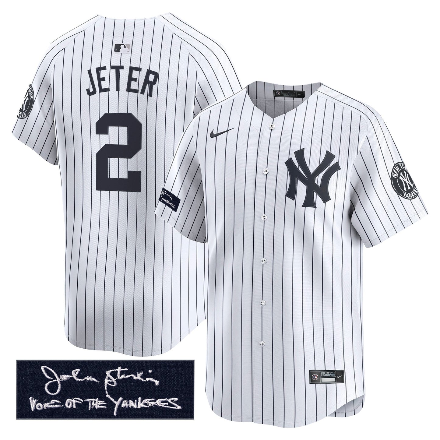 New York Yankees John Sterling "The Voice of the Yankees" Tribute Patch Vapor Premier Limited Jersey - Stitched