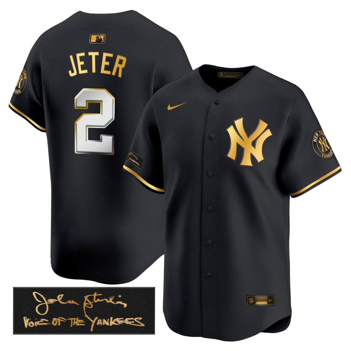 New York Yankees John Sterling "The Voice of the Yankees" Tribute Patch Vapor Premier Limited Jersey - Stitched