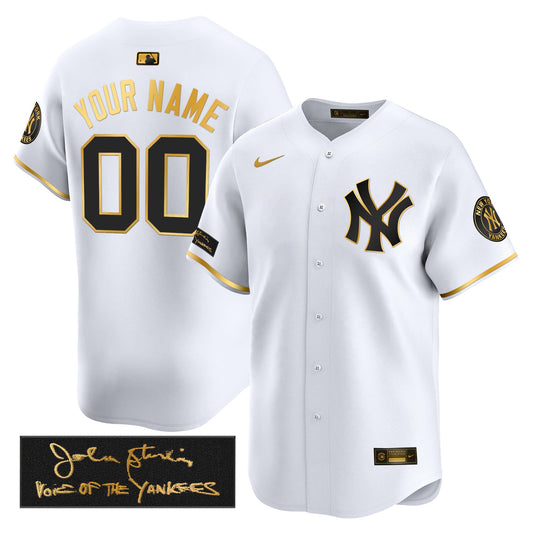New York Yankees John Sterling "The Voice of the Yankees" Tribute Patch Vapor Premier Limited Custom Jersey - Stitched