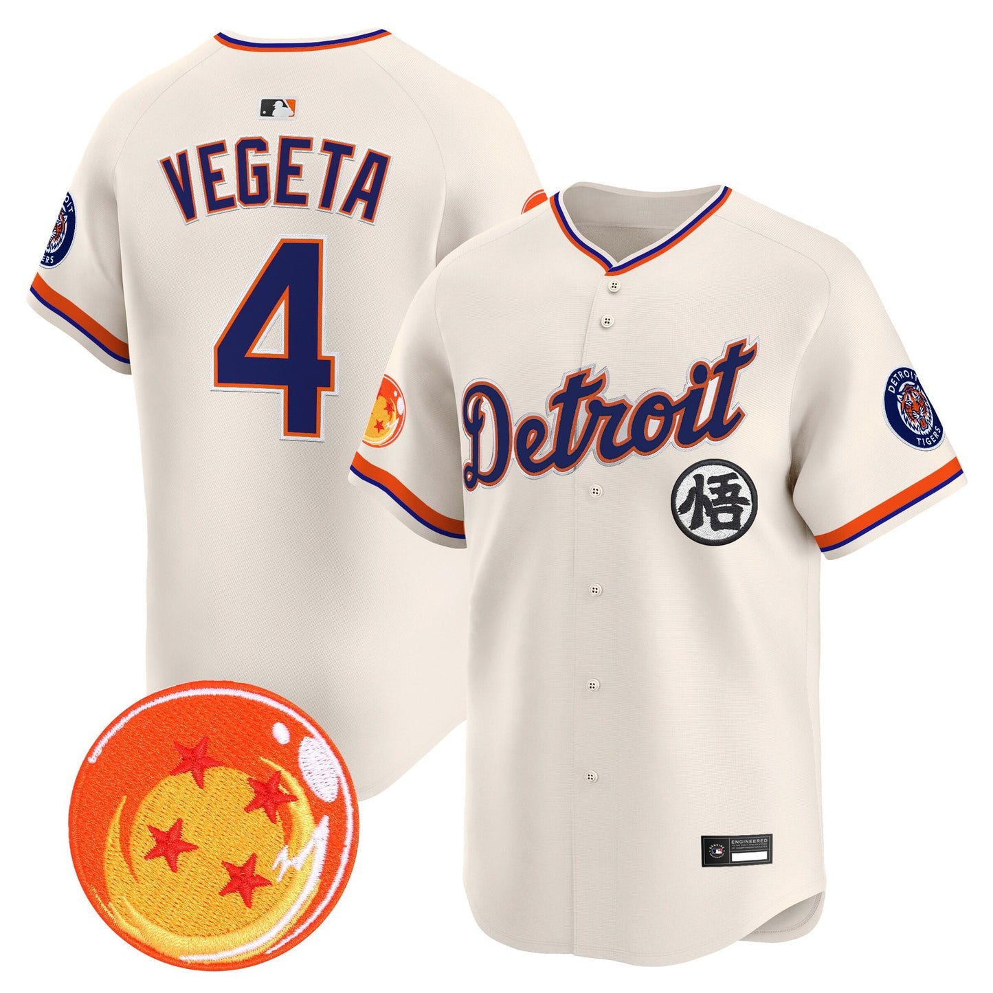 Detroit Tigers x Dragon Ball Vapor Premier Limited Jersey - All Stitched