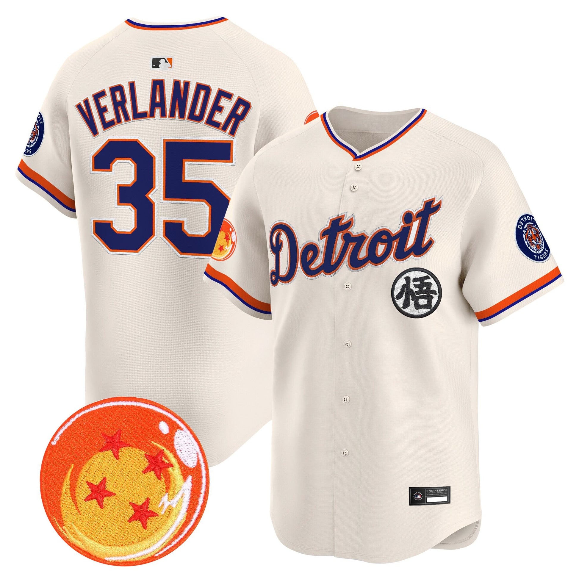 Detroit Tigers x Dragon Ball Vapor Premier Limited Jersey - All Stitched