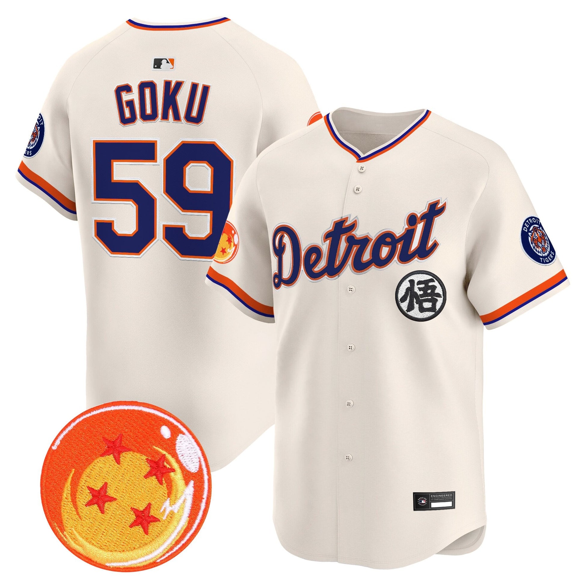 Detroit Tigers x Dragon Ball Vapor Premier Limited Jersey - All Stitched