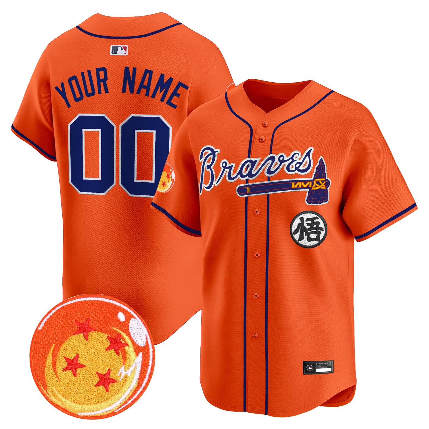 Atlanta Braves x Dragon Ball Vapor Premier Limited Custom Jersey - All Stitched
